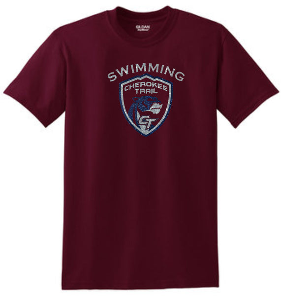 CT Swimming SHIELD DESIGN Basic Tee- Matte or Glitter