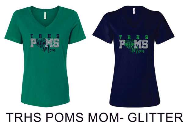 Thunder Ridge POMS MOM Ladies V-Neck Tee