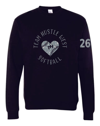 Team Hustle West Crewneck- 3 Designs GLITTER