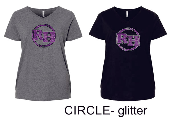 RHMS Curvy Ladies Tee- 3 designs- Matte or Glitter