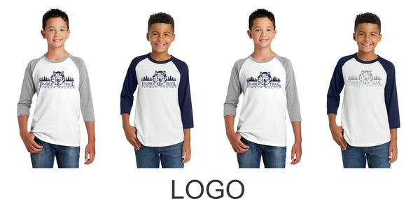 Timber Trail Youth Raglan- 5 designs- matte or glitter