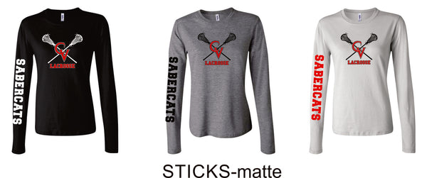 Castle View LAX Ladies Bella Canvas Long Sleeve Tee- 4 Designs