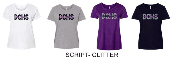 DCHS Volleyball Curvy Ladies Tee- Matte or Glitter