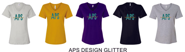 APS Ladies Relaxed V-Neck Tee -5 Designs