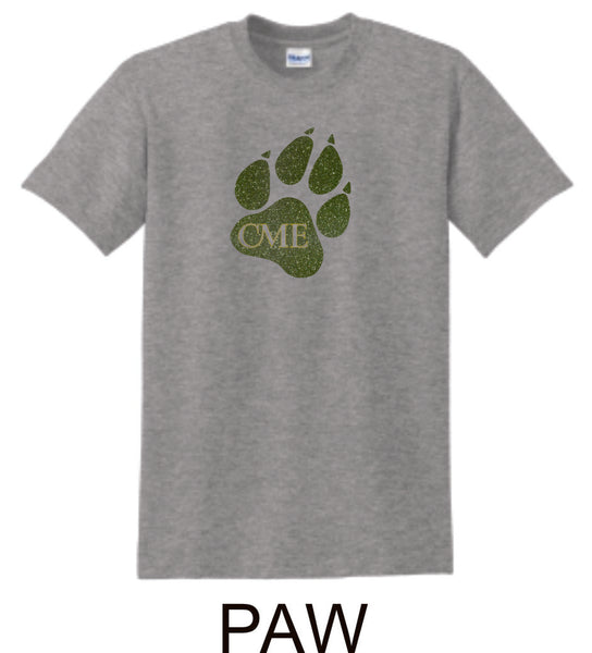 CME Paw Design Basic Tee- Matte or Glitter