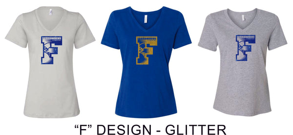 Franktown Ladies V-Neck Tee- 3 Designs