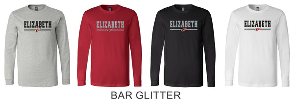 Elizabeth HS Long Sleeve Tee- 3 designs- Matte or Glitter