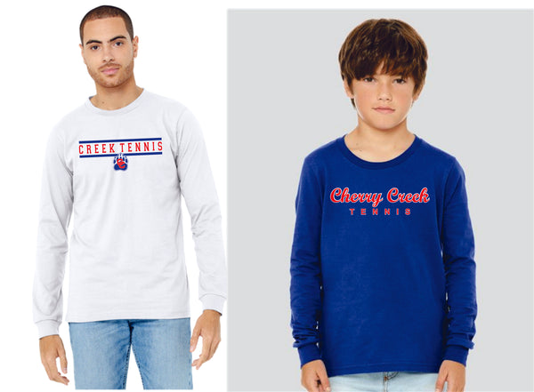 Creek Tennis Unisex Long Sleeve Tee- 2 Designs