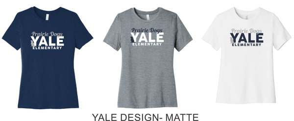 Yale Elementary Bella Canvas Ladies Tee- Matte or Glitter