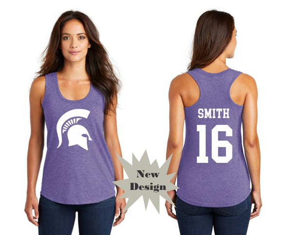 Spartans Football Triblend Ladies Tank- NEW DESIGN