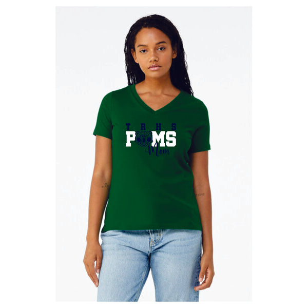 Thunder Ridge POMS MOM Ladies V-Neck Tee