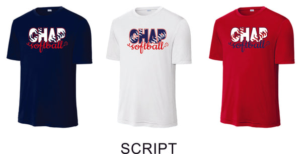 Chap Softball Wicking Tee- Ladies, Unisex, and Youth