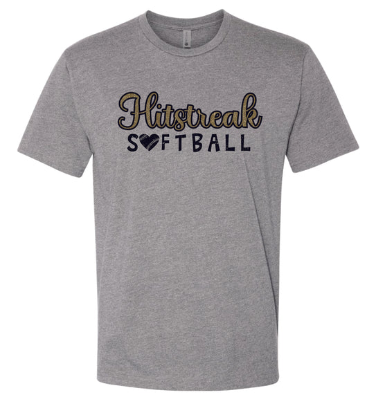 Hitstreak Unisex SOFTBALL Tee- matte and glitter