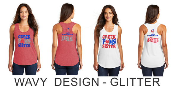 Creek Poms 2026 Triblend Ladies Tank- 4 Designs