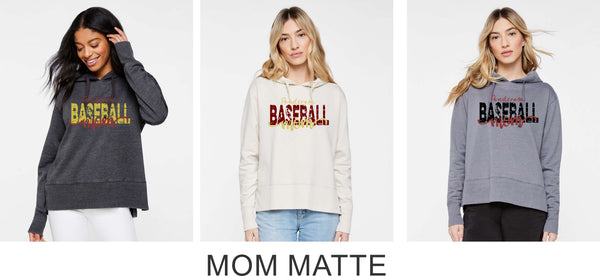 Pondo Baseball Vintage Wash Hoodie- 12 Designs- Matte or Glitter