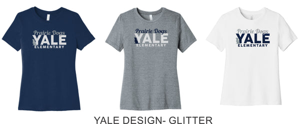 Yale Elementary Bella Canvas Ladies Tee- Matte or Glitter