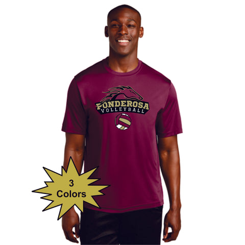 Pondo VOLLEYBALL Wicking Short Sleeve Tee - Youth, Ladies, Unisex