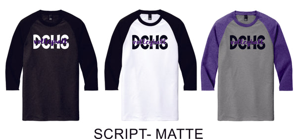 DCHS Volleyball Ladies or Unisex Raglan Tee- 3 Colors