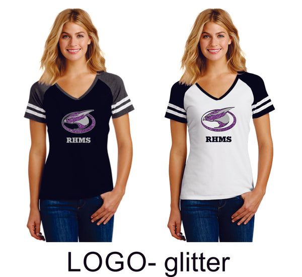 RHMS Game Day Ladies Tee- 3 designs- Matte or Glitter