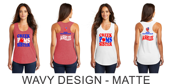 Creek Poms 2026 Triblend Ladies Tank- 4 Designs