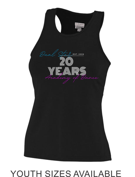 Dual Star 20th ANNIVERSARY Tank- Ladies, Youth- 6 Designs
