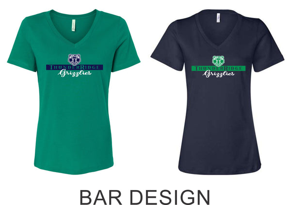 Thunder Ridge Flag Football Ladies V-Neck Tee- 5 Designs
