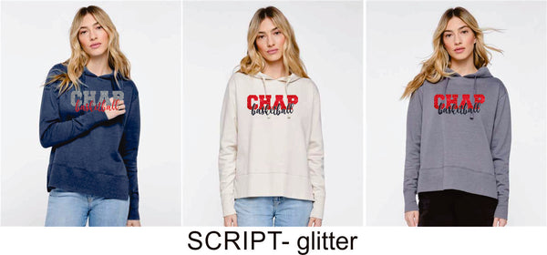 Chap Basketball Vintage Wash Hoodie- Matte or Glitter