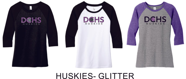 DCHS Volleyball Ladies or Unisex Raglan Tee- 3 Colors