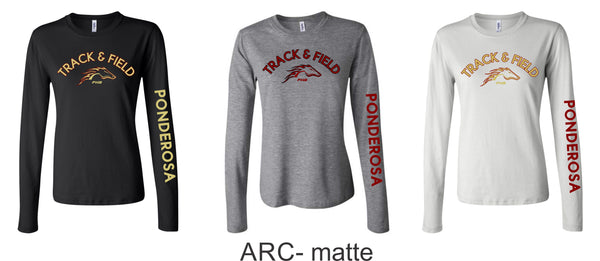 Pondo FAN Track & Field Ladies Bella Canvas Long Sleeve Tee- 4 Designs