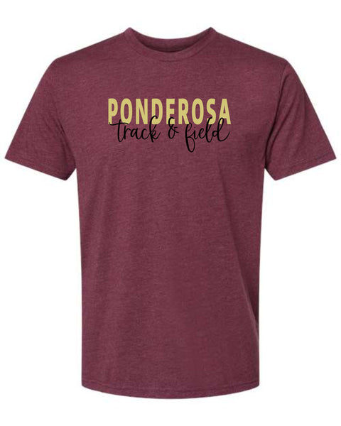 Pondo FAN Track & Field SCRIPT Tee- matte and glitter