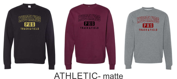 Pondo FAN Track & Field Crewneck Sweatshirt- matte and glitter