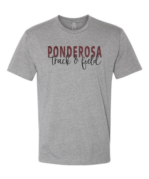 Pondo FAN Track & Field SCRIPT Tee- matte and glitter