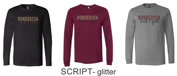 Pondo FAN Track & Field Bella Canvas Long Sleeve Tee- 4 Designs