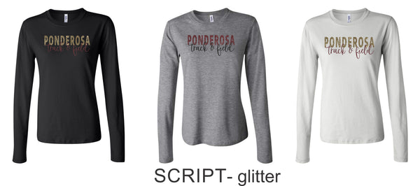 Pondo FAN Track & Field Ladies Bella Canvas Long Sleeve Tee- 4 Designs