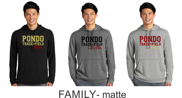 Pondo FAN Track & Field Triblend Wicking Hoodie- Ladies or Unisex