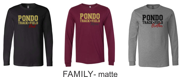 Pondo FAN Track & Field Bella Canvas Long Sleeve Tee- 4 Designs