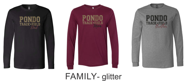 Pondo FAN Track & Field Bella Canvas Long Sleeve Tee- 4 Designs