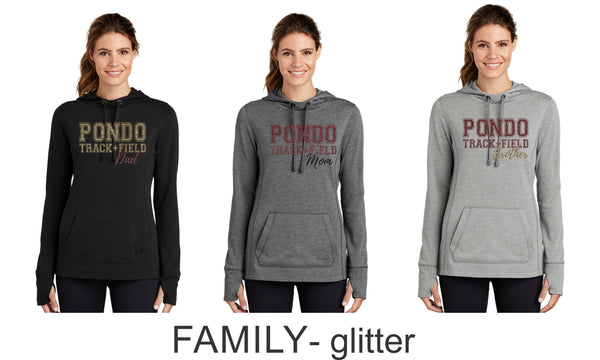 Pondo FAN Track & Field Triblend Wicking Hoodie- Ladies or Unisex