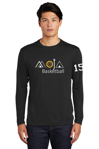 MOJA Basketball Wicking Long Sleeve Tee- Ladies, Youth, Unisex , and Tall Sizes