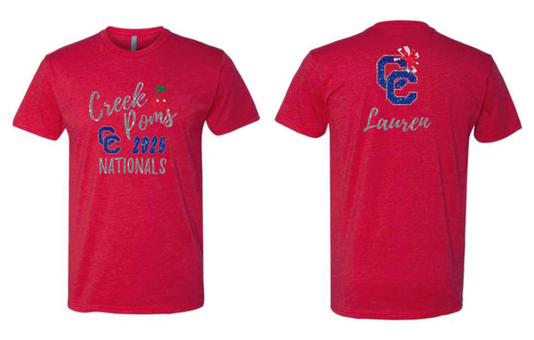 Creek Poms 2025 NATIONALS Tee- matte and glitter