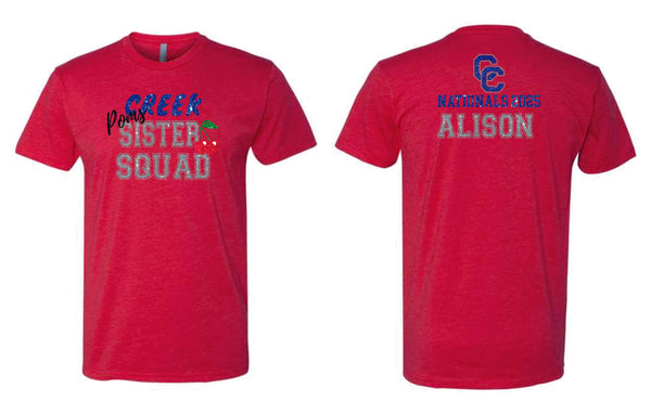 Creek Poms 2025 SQUAD Tee- matte and glitter