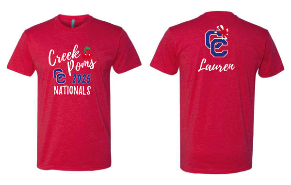 Creek Poms 2025 NATIONALS Tee- matte and glitter