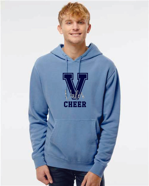 Valor Cheer Pigment Dyed Hoodie- Columbia Blue