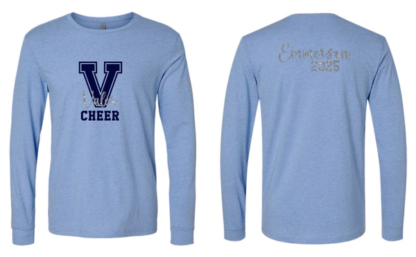 Valor Cheer Competition Long Sleeve Tee- Matte or Glitter