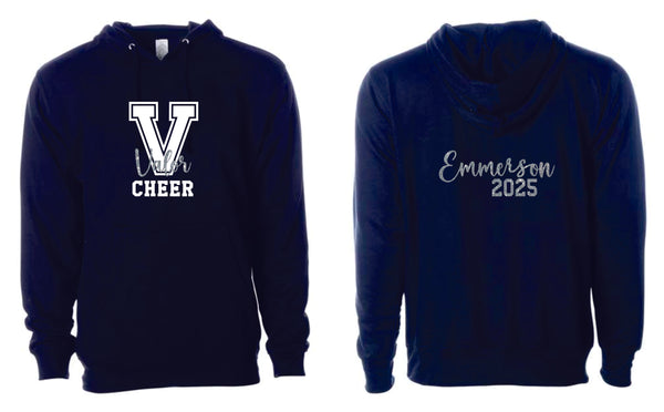 Valor Cheer Navy Hoodie- Adult and Youth Sizes