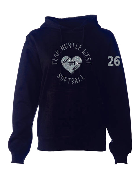 Team Hustle West Ladies Hoodie- 3 Designs GLITTER