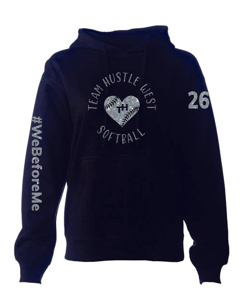 Team Hustle West Ladies Hoodie- 3 Designs GLITTER