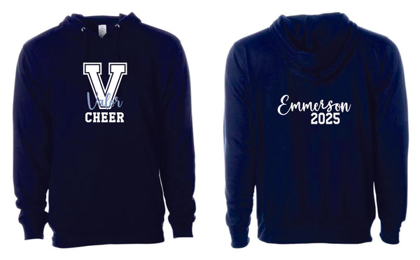 Valor Cheer Navy Hoodie- Adult and Youth Sizes