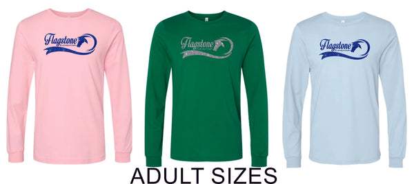 Flagstone Long Sleeve Color Tee- 6 Colors- GLITTER DESIGN