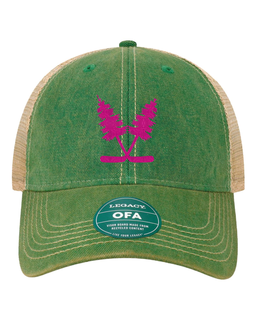 Conifer Twigs Glitter Vintage Trucker Hat